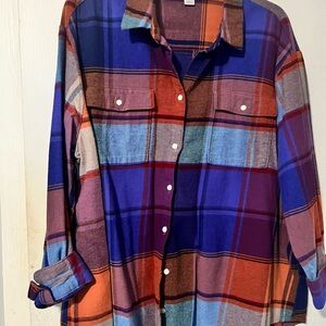 Old Navy Multicolor Plaid Button Down Shirt